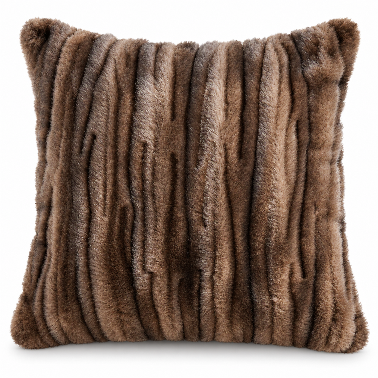 Faux Fur Ribbed Cushion