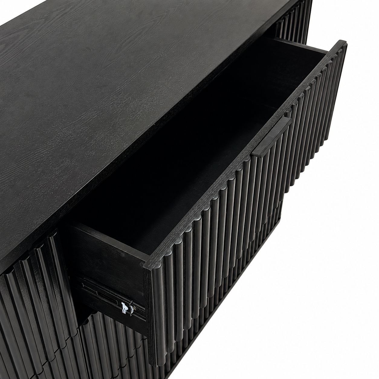 Noir Fluted Six-Drawer Dresser