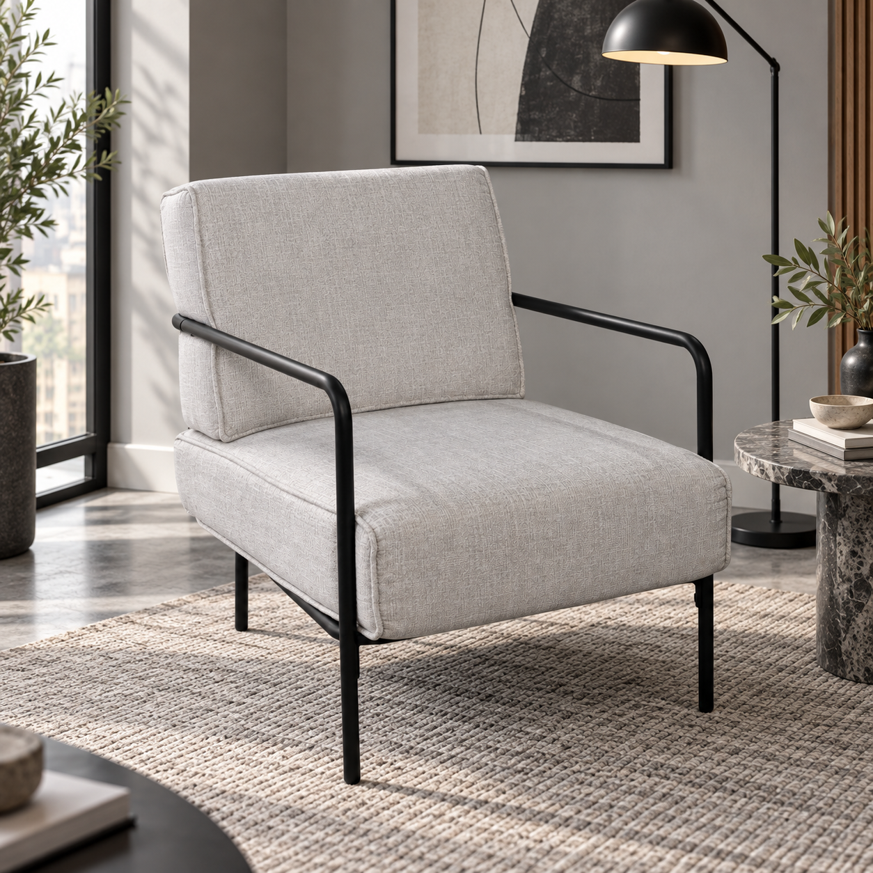 Linea Metal Frame Armchair