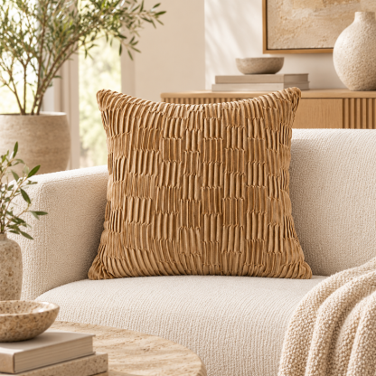Pleated Velvet Cushion