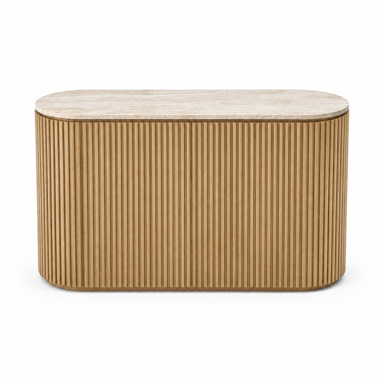 Noir Fluted Travertine Sideboard