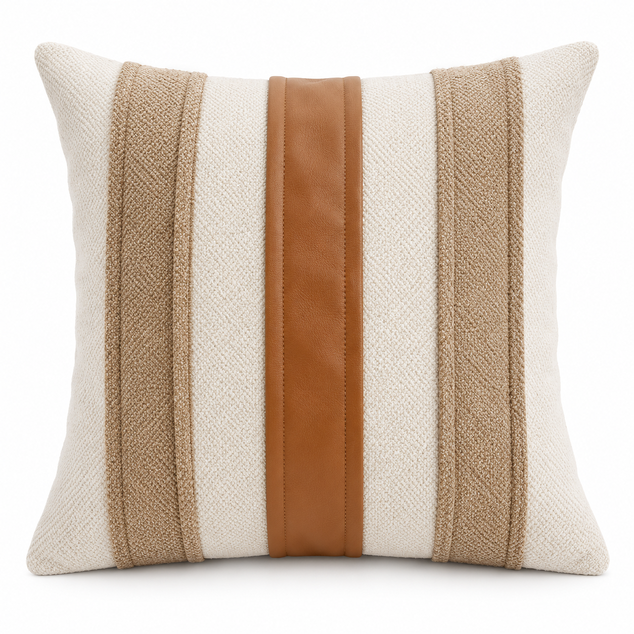 Leather Accent Stripe Cushion