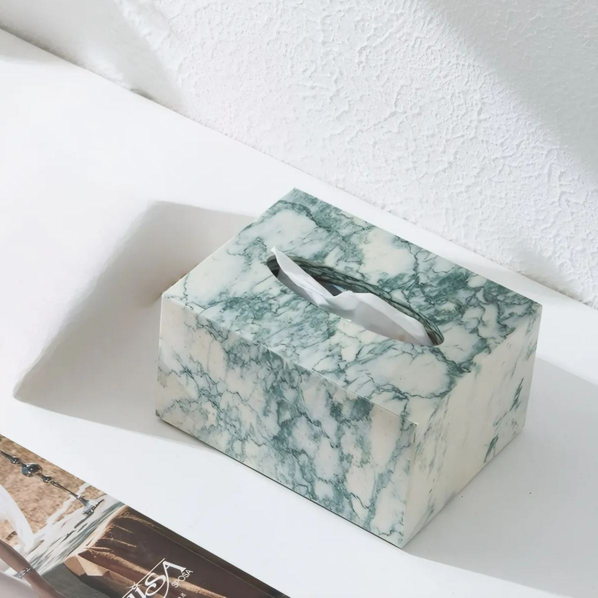 大理石纸巾盒-绿