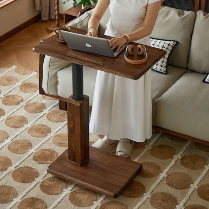 移动升降电脑桌实木折叠