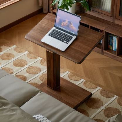 移动升降电脑桌实木折叠