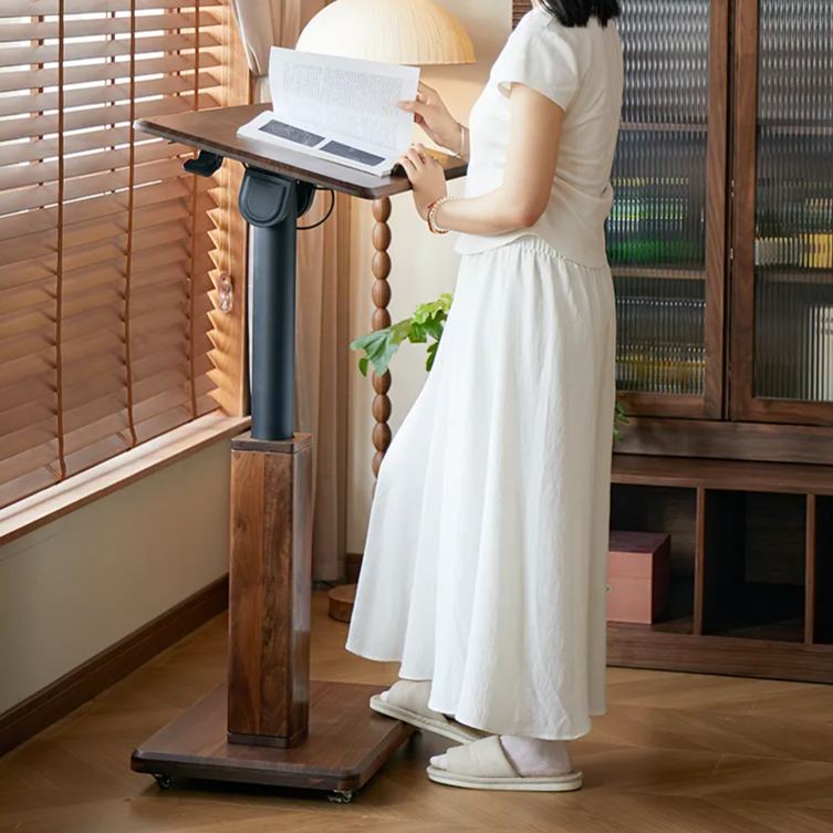 移动升降电脑桌实木折叠