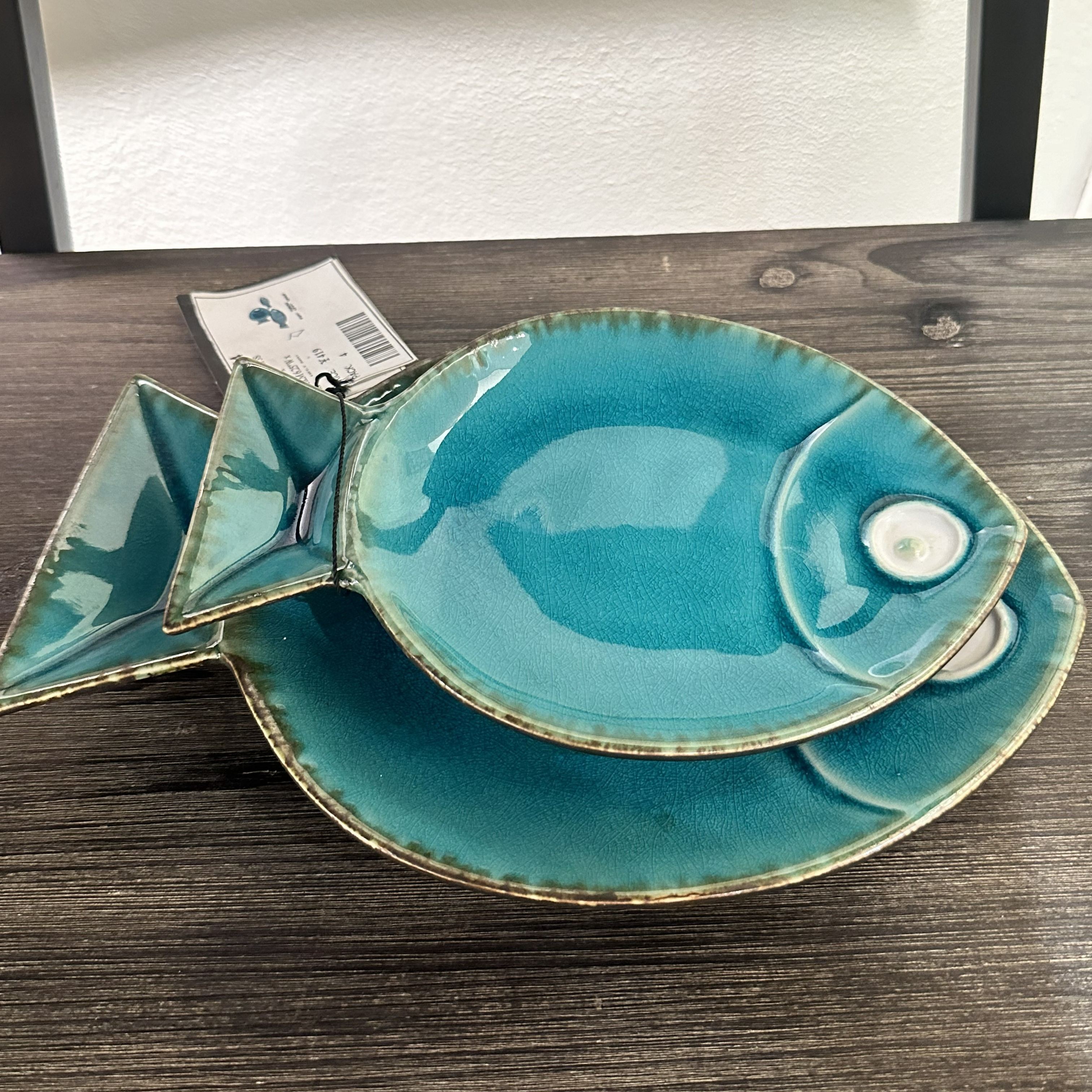 Azure Tide Ceramic Trays