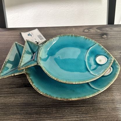Azure Tide Ceramic Trays