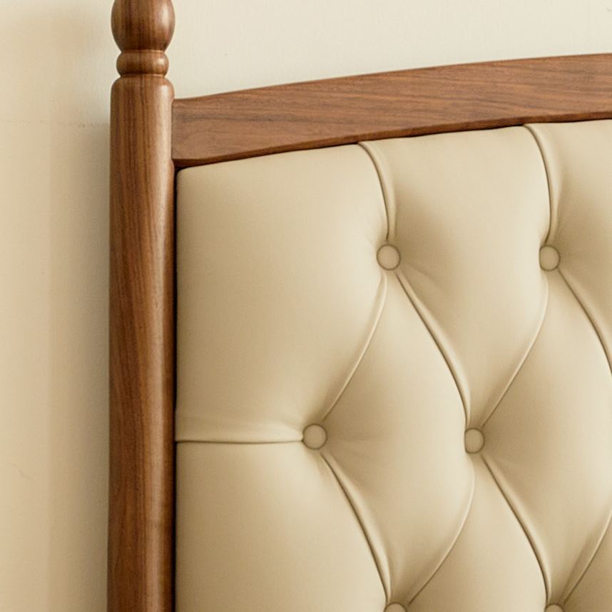 Verona Walnut Leather Bed