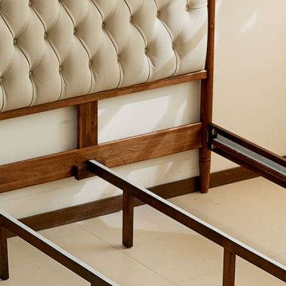 Verona Walnut Leather Bed