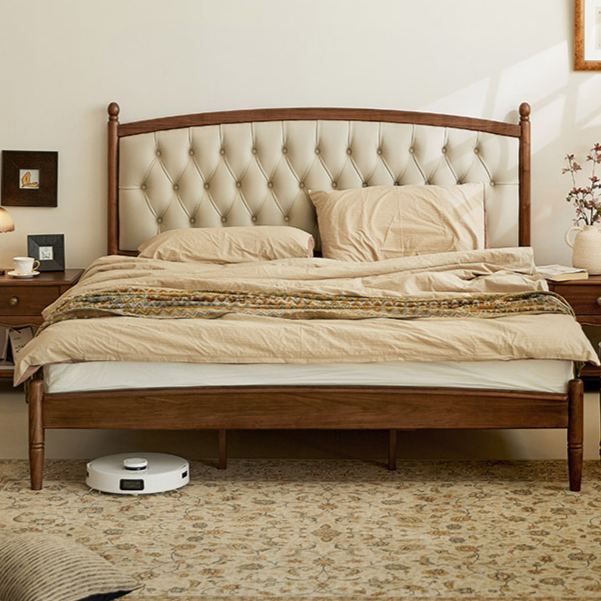 Verona Walnut Leather Bed