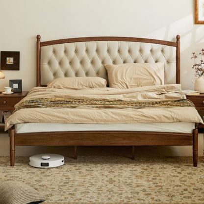 Verona Walnut Leather Bed