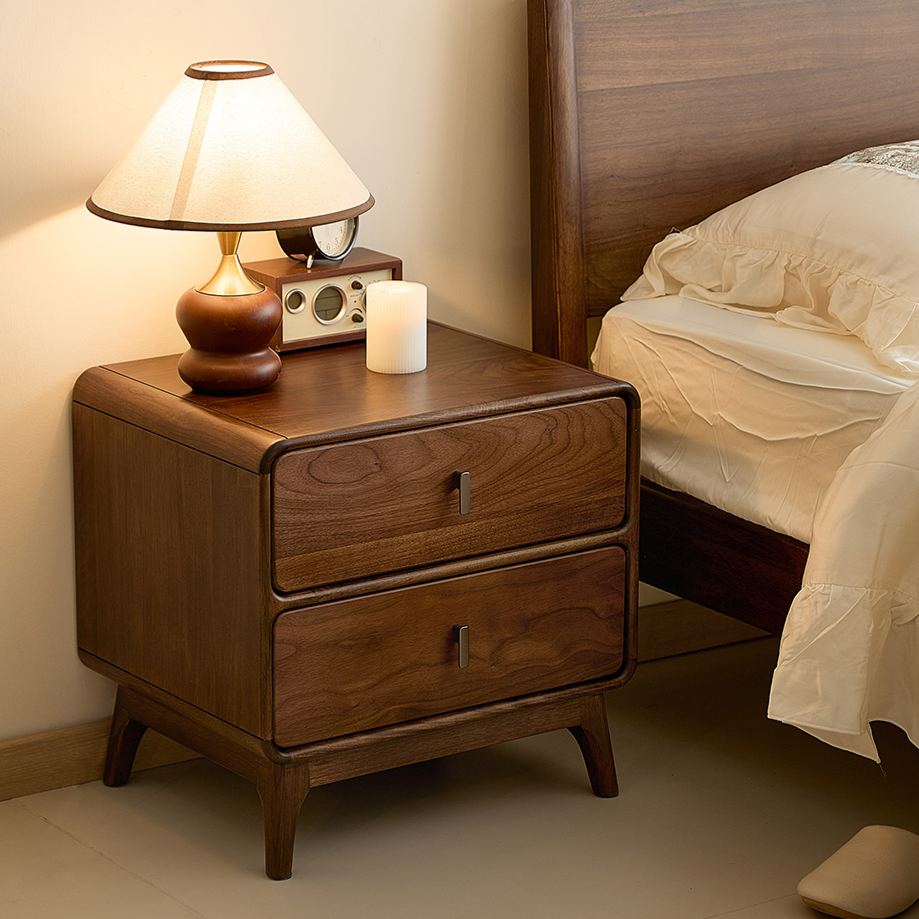 Luna Walnut Bedside Table