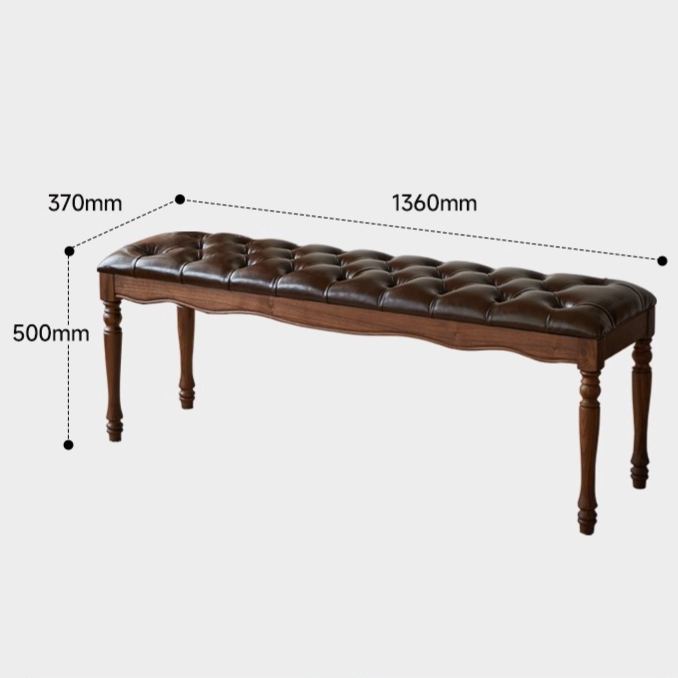 Windsor Walnut Leather Bench