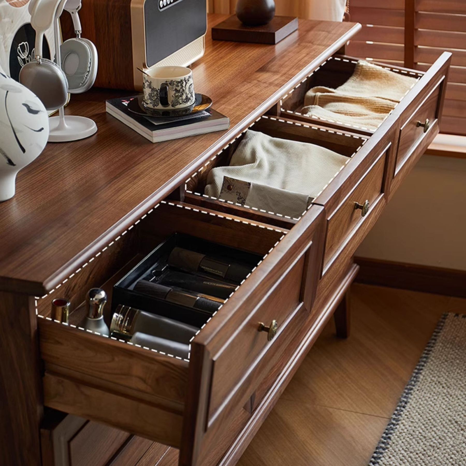 Hamilton Walnut Seven-Drawer Cabinet