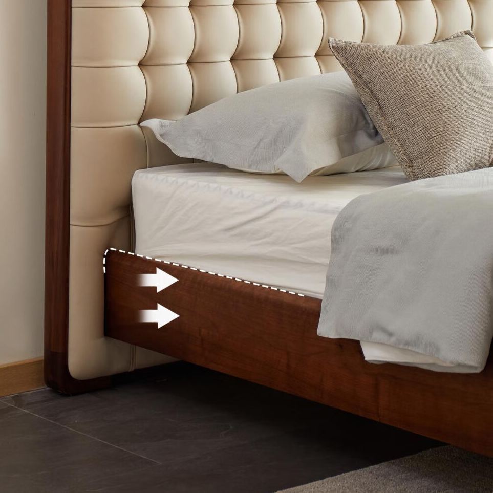 Nordhaven Walnut Leather Bed