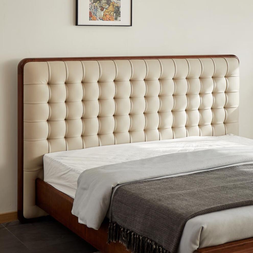 Nordhaven Walnut Leather Bed