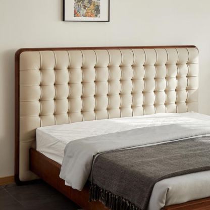 Nordhaven Walnut Leather Bed