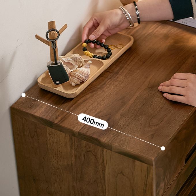 Ventura Walnut Louver Shoe Cabinet