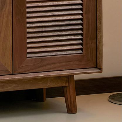 Ventura Walnut Louver Shoe Cabinet