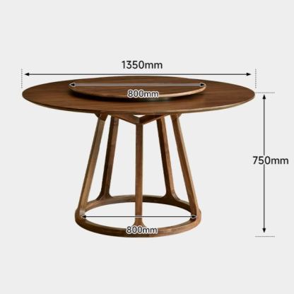 Aurelius 360° Solid Walnut Round Dining Table