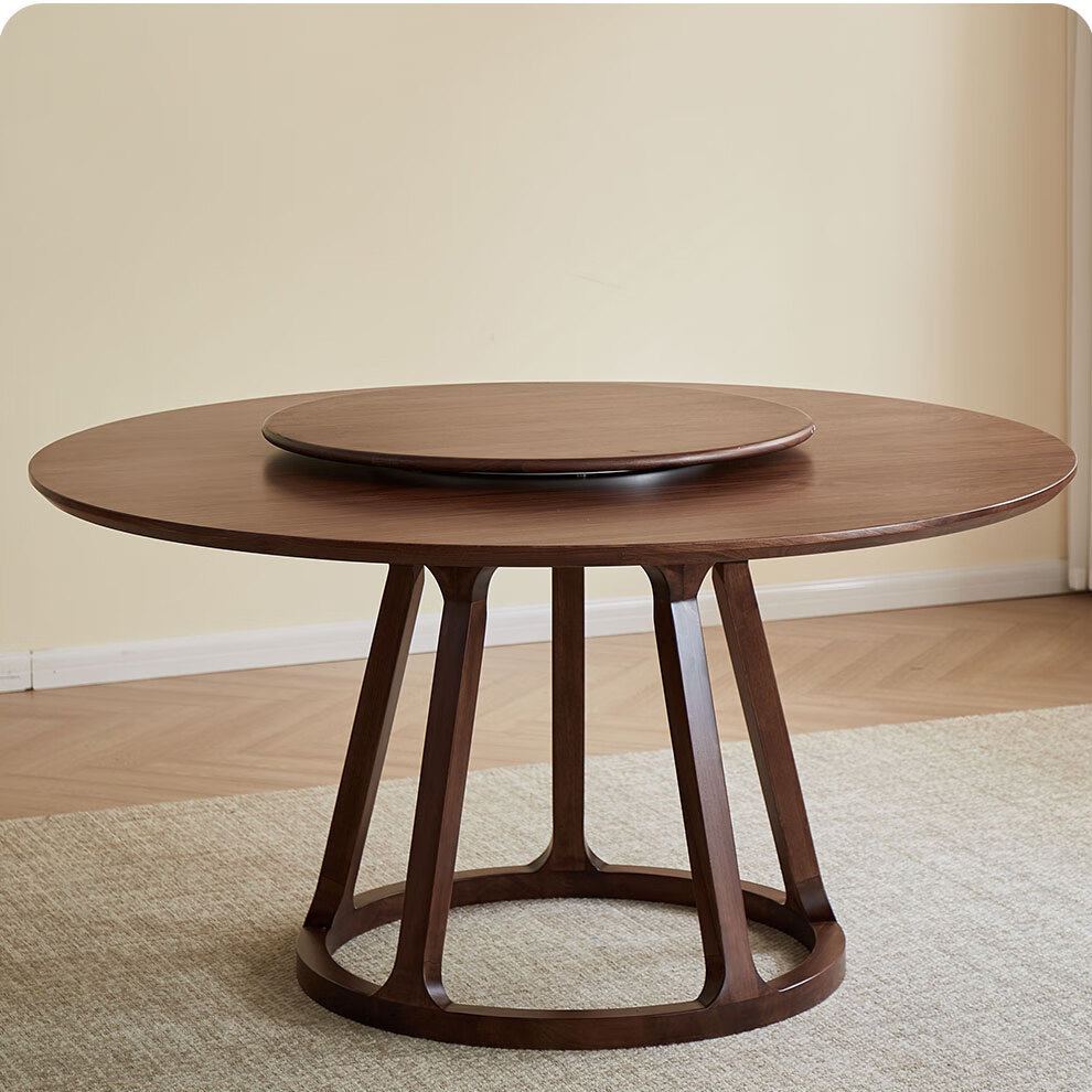 Aurelius 360° Solid Walnut Round Dining Table