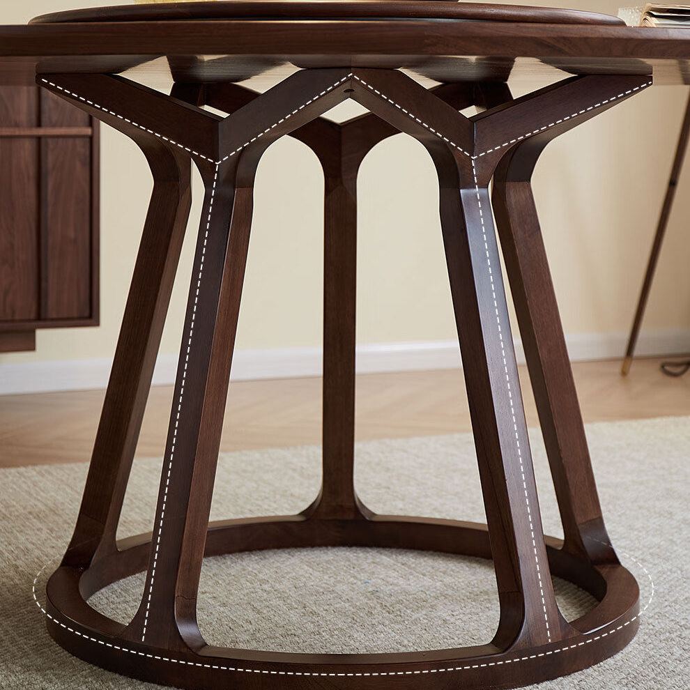 Aurelius 360° Solid Walnut Round Dining Table