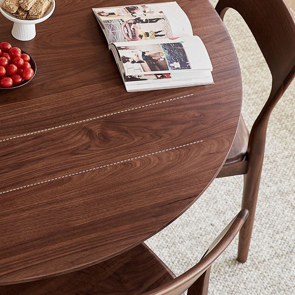 Aurelius 360° Solid Walnut Round Dining Table