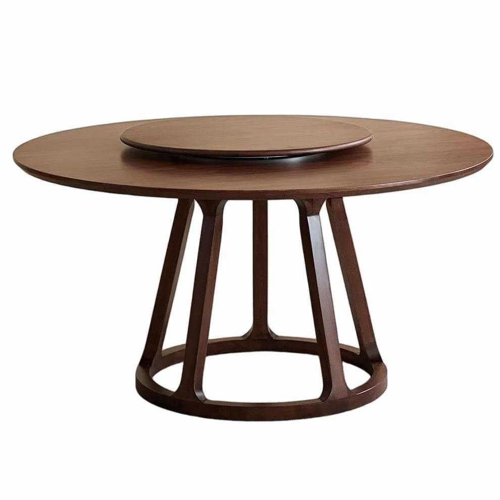 Aurelius 360° Solid Walnut Round Dining Table