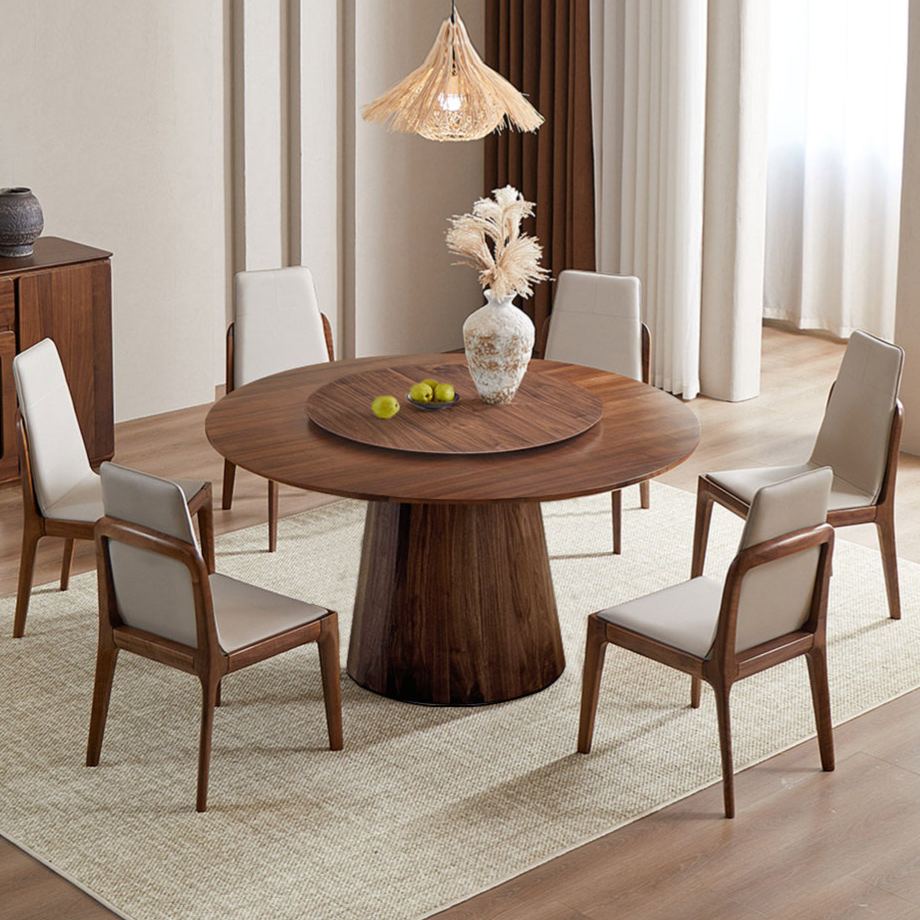 Caldera 360° Solid Walnut Round Dining Table