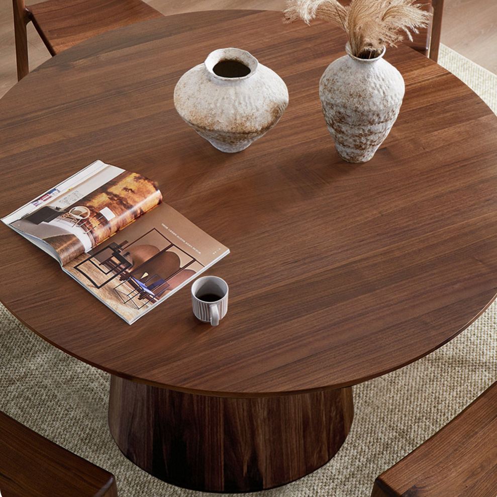 Caldera 360° Solid Walnut Round Dining Table
