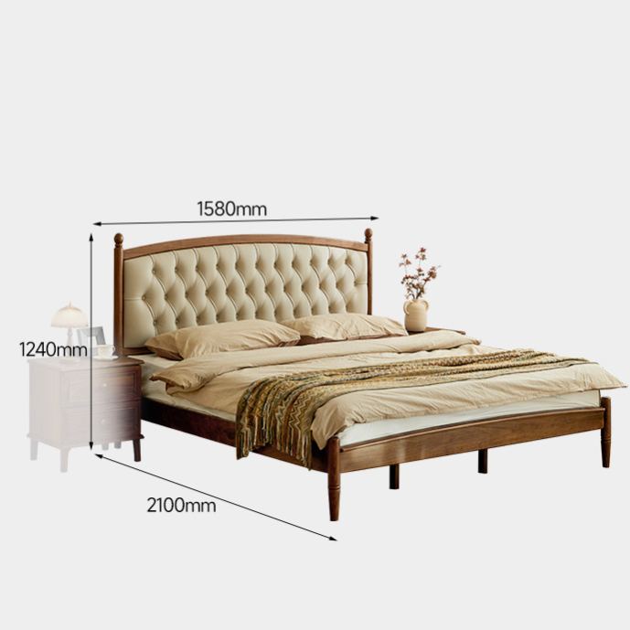 Verona Walnut Leather Bed