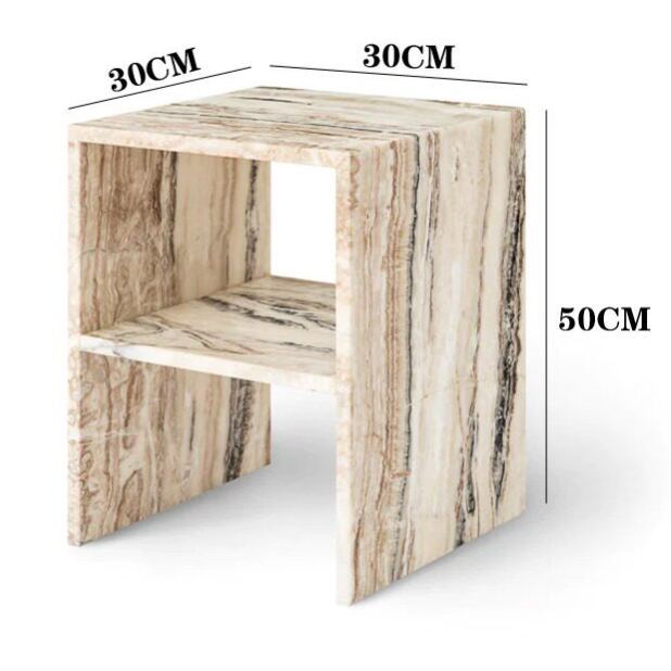 Sora Marble Storage Side Table