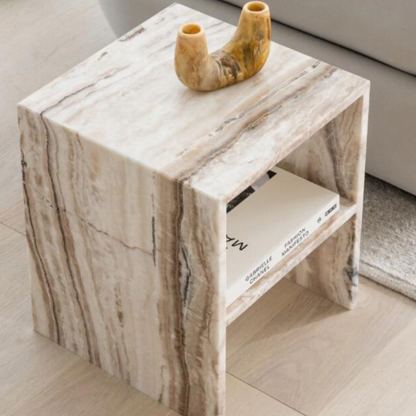 Sora Marble Storage Side Table