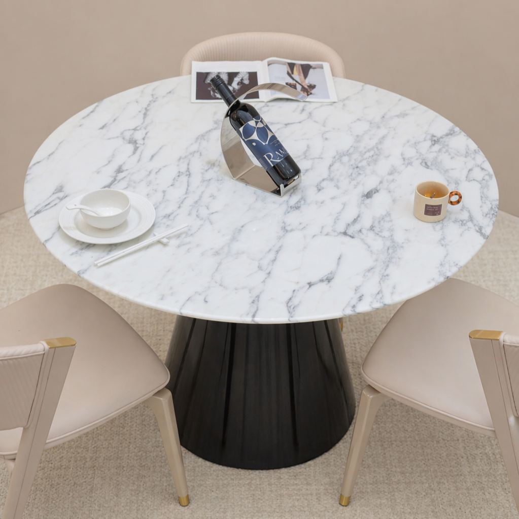 Aurora Bulgari White Marble Dining Table