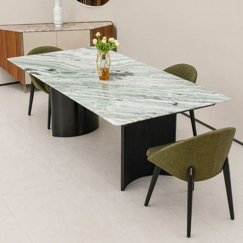 Emerald Cloud Marble Dining Table