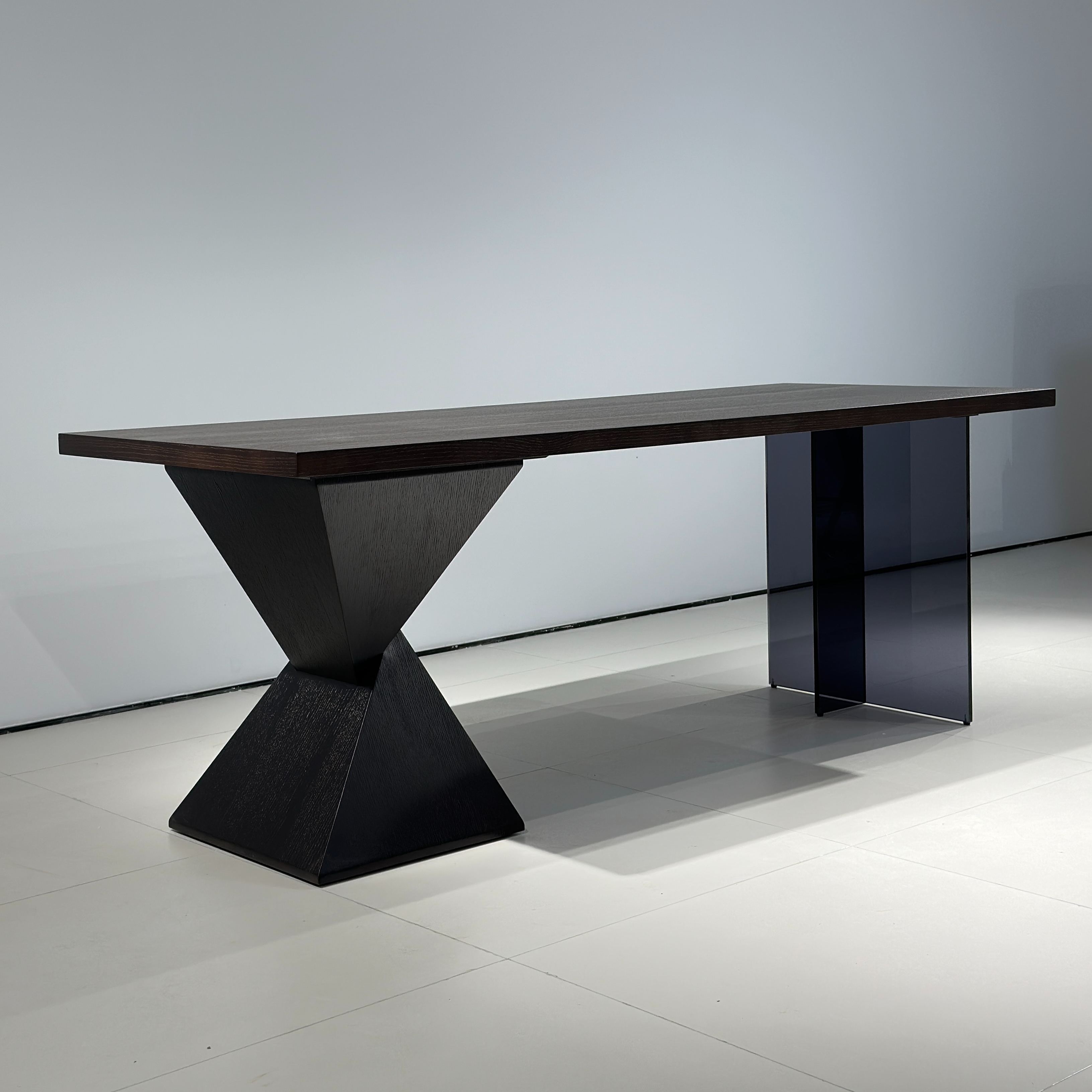 Sculptural Black Acrylic Office Desk