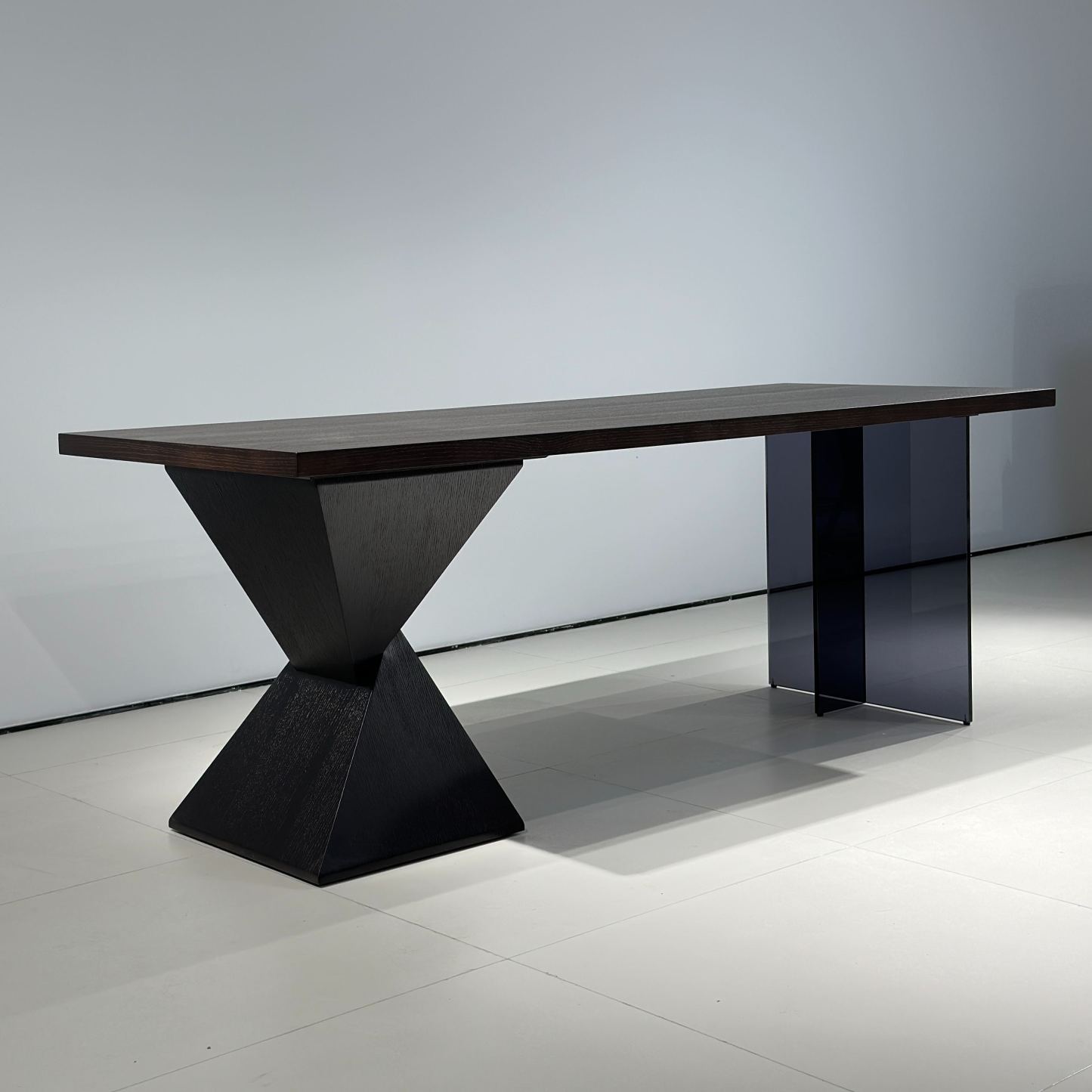 Sculptural Black Acrylic Office Desk