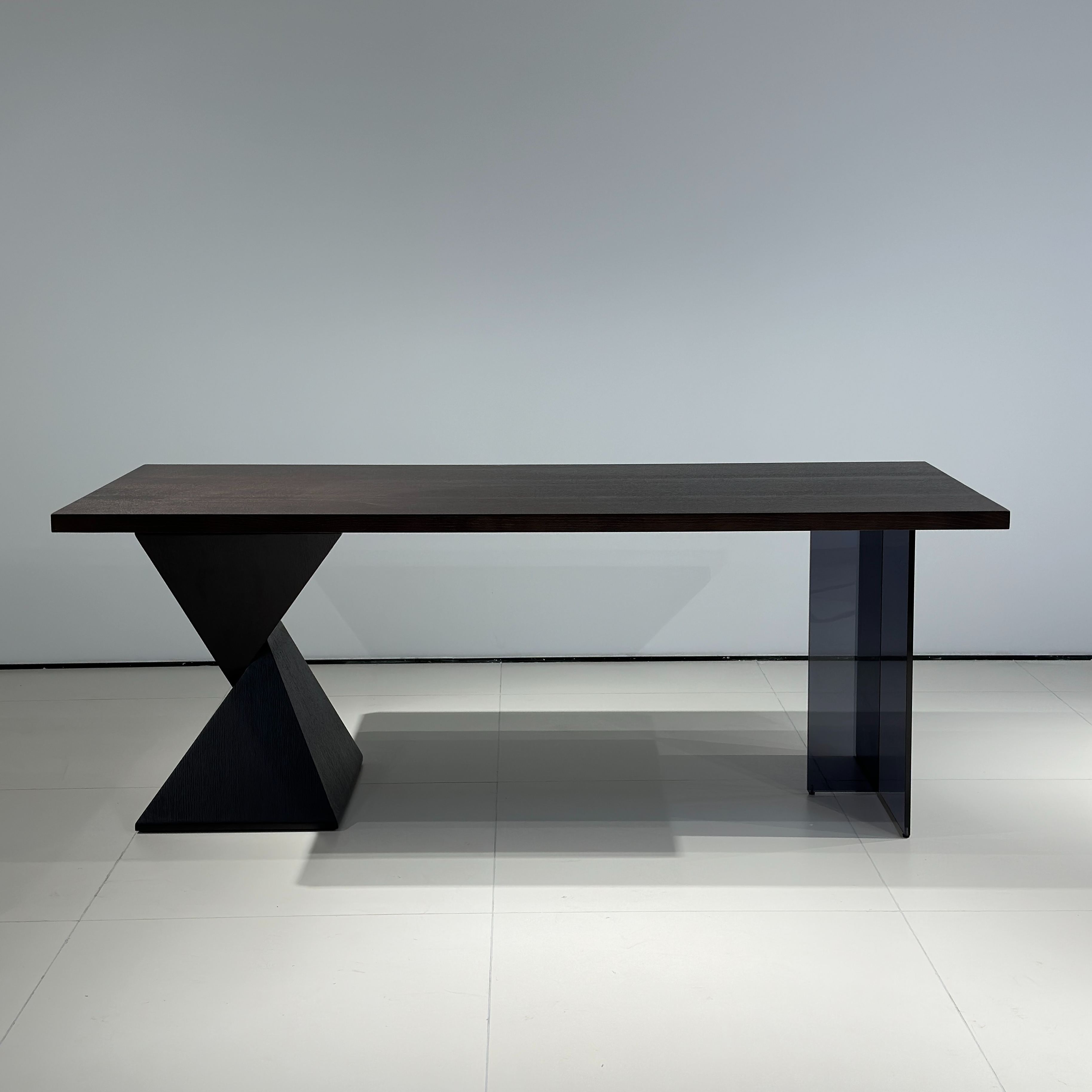Sculptural Black Acrylic Office Desk