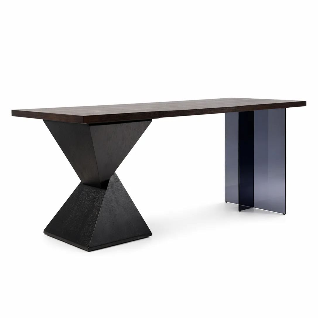 Sculptural Black Acrylic Office Desk