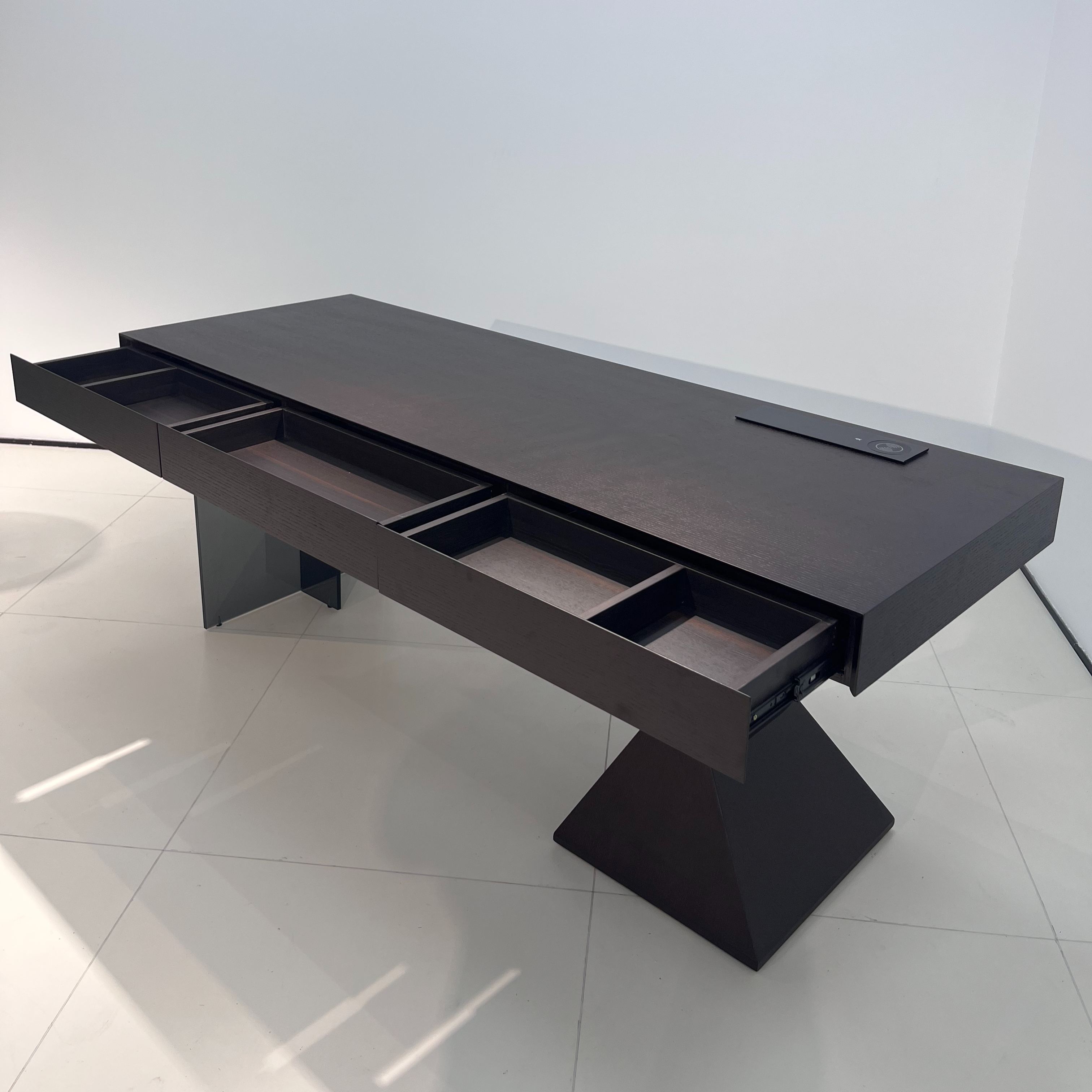 Sculptural Black Acrylic Office Desk