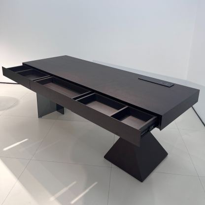 Sculptural Black Acrylic Office Desk