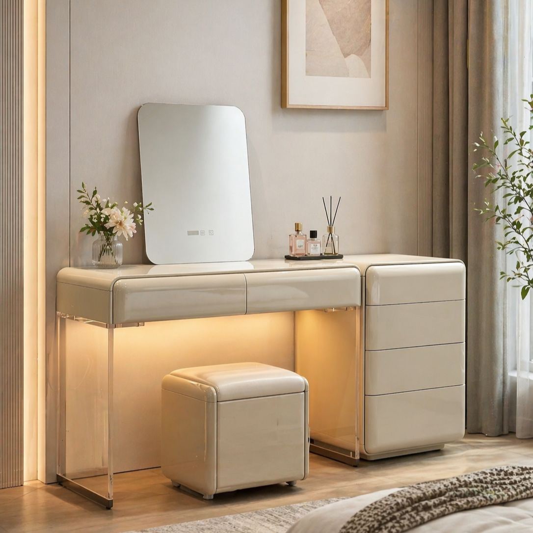  Luxe Acrylic Leg Vanity Desk