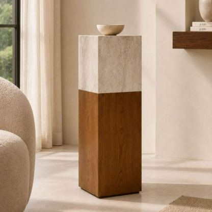 Siena Travertine Pedestal Set