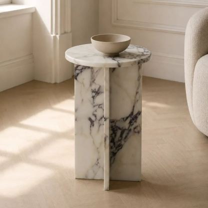 Bulgari Purple Marble Side Table Set