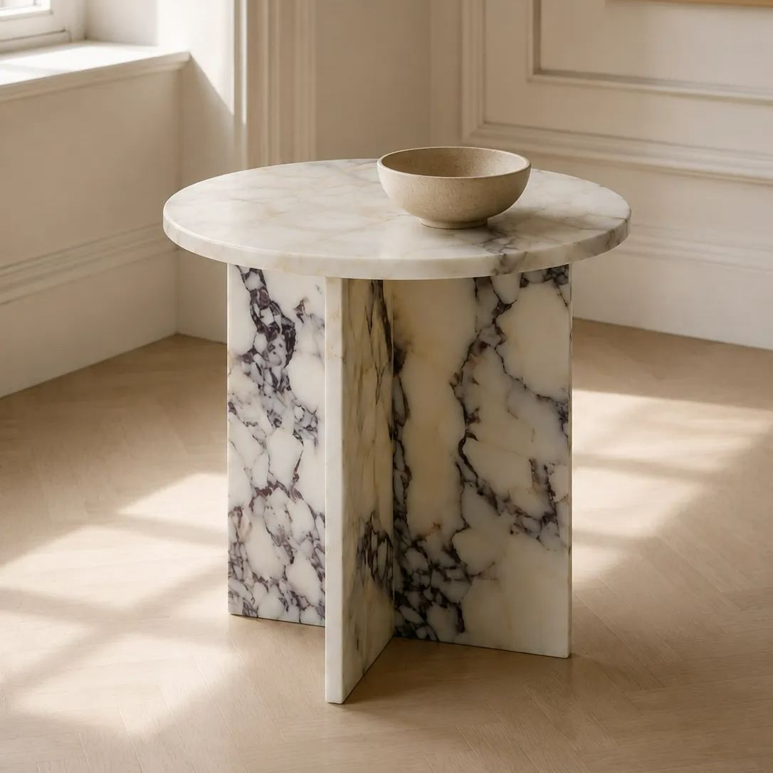 Bulgari Purple Marble Side Table Set