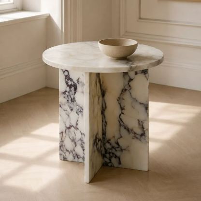 Bulgari Purple Marble Side Table Set