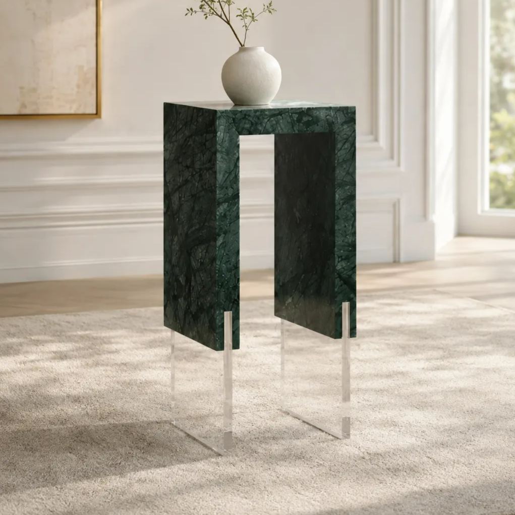 India Green Marble Accent Table Set