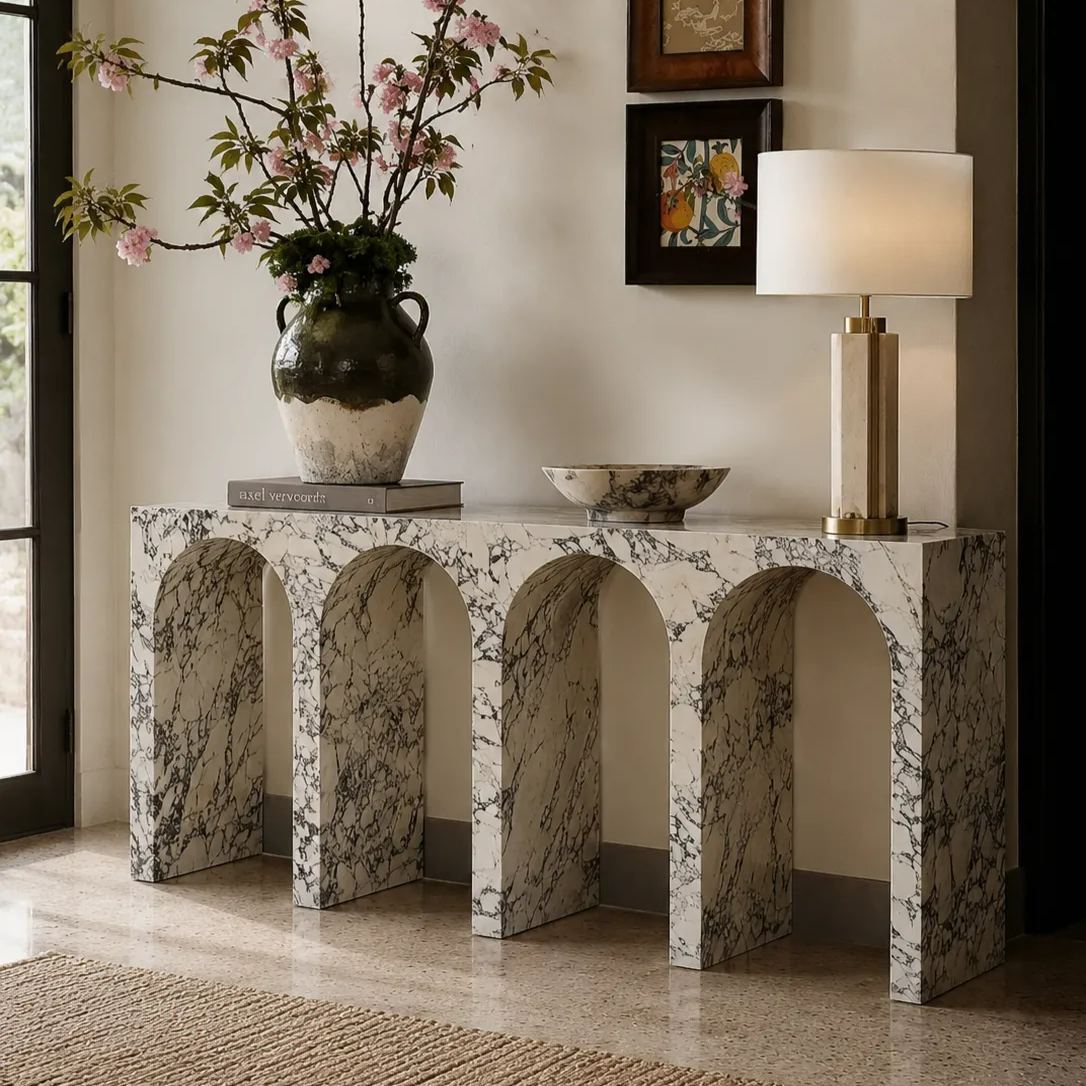Bulgari Arch Marble Console Table