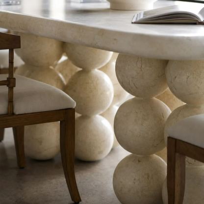 Marlow Fossilised Limestone Dining Table